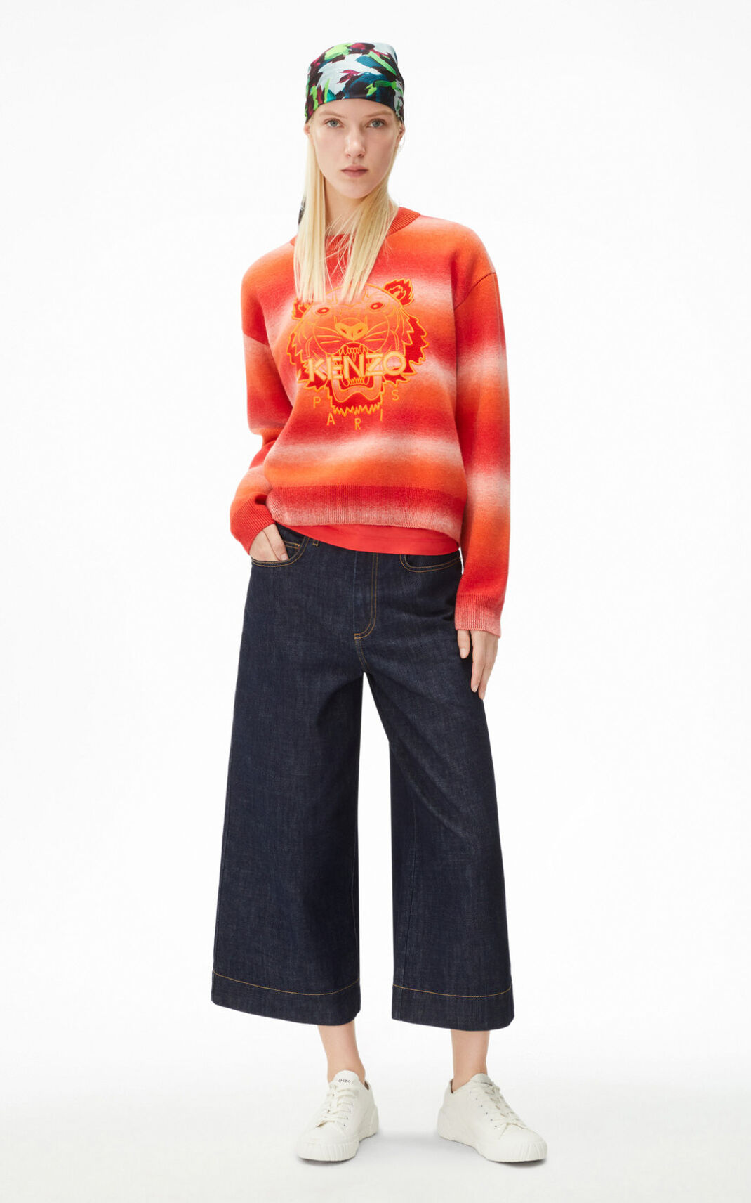 Pull Kenzo Femme Tiger striped Rouge HRTNG-0861